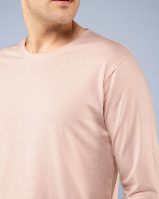 Buy Baby Pink Plain Full Sleeve TShirt For Men Online India