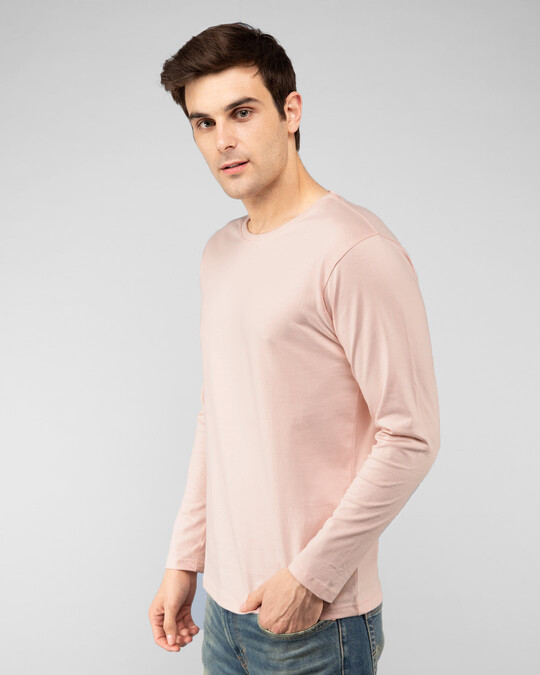 Buy Baby Pink Plain Full Sleeve TShirt For Men Online India
