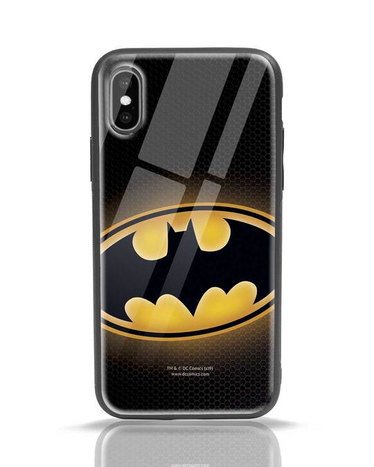 Shop Bat Logo iPhone X Glass Mobile Cover (BML)-Front