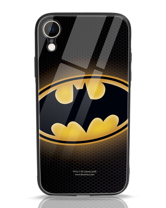 Shop Bat Logo iPhone XR Glass Mobile Cover (BML)-Front