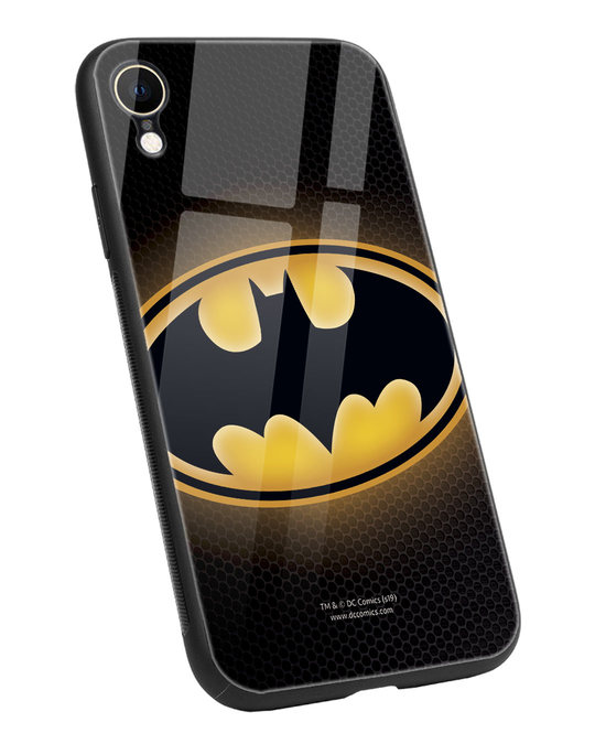 Shop Bat Logo iPhone XR Glass Mobile Cover (BML)-Back