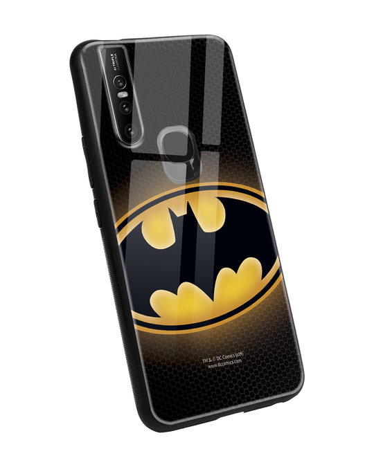 Shop Bat Logo Vivo V15 Glass Mobile Cover (BML)-Back