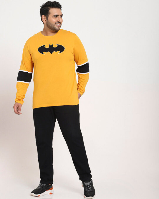 Shop Batman Logo Sleeve Panel T-Shirt-Full