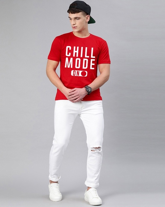 Shop Chill Mode On Half Sleeve T Shirt For Men-Full