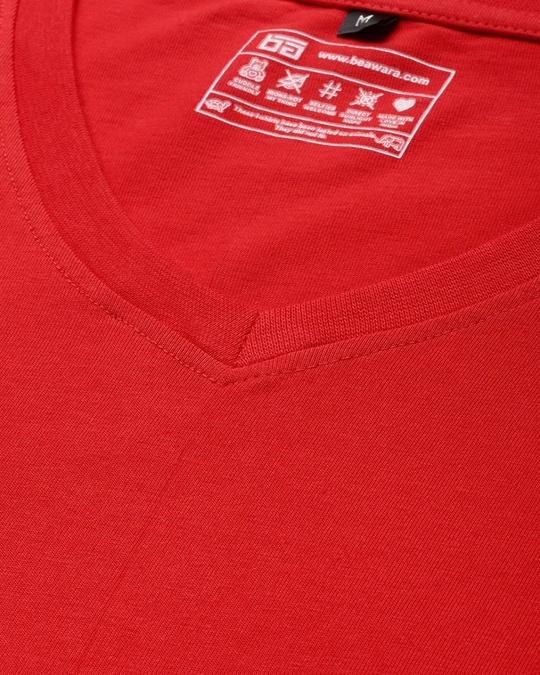 Shop Men's Red Full Sleeve V Neck T-shirt-Full
