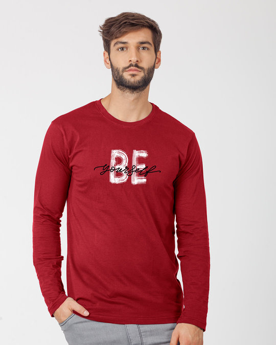 Shop Be Yourself Full Sleeve T-Shirt-Front