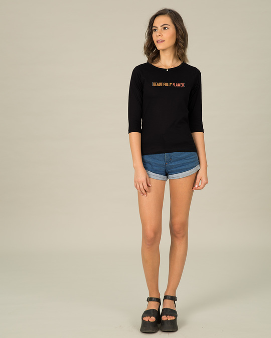 Shop Beautifully Flawed Round Neck 3/4th Sleeve T-Shirt-Design