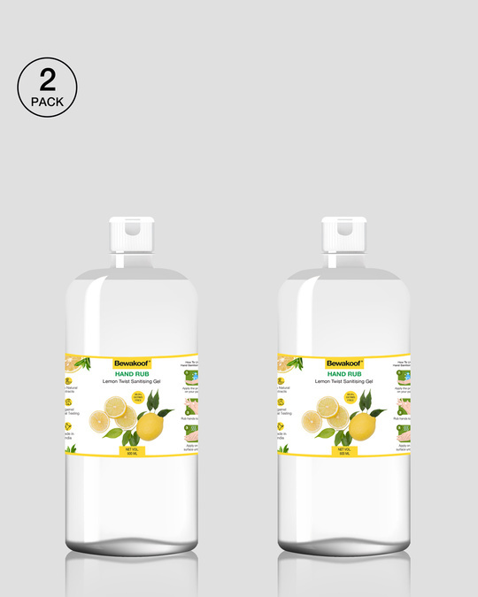 Shop Hand Rub Sanitising Gel  Lemon (500 Ml) Pack Of 2-Front