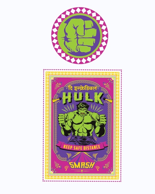 Shop Men's White Hulk Smash Graphic Printed T-hirt