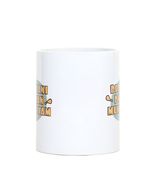 Shop Biriyani Dhaan Mukkiyam Ceramic Mug,  (320ml, White, Single Piece)-Design