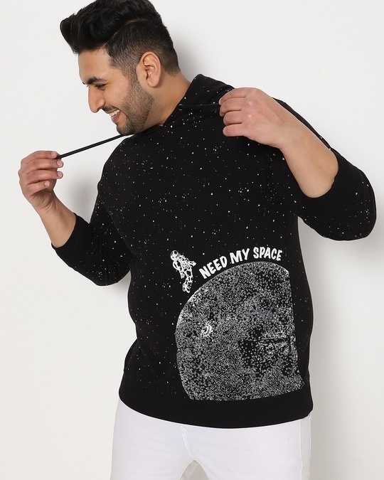 Shop Black All Over Printed Plus Size Sweatshirt-Front