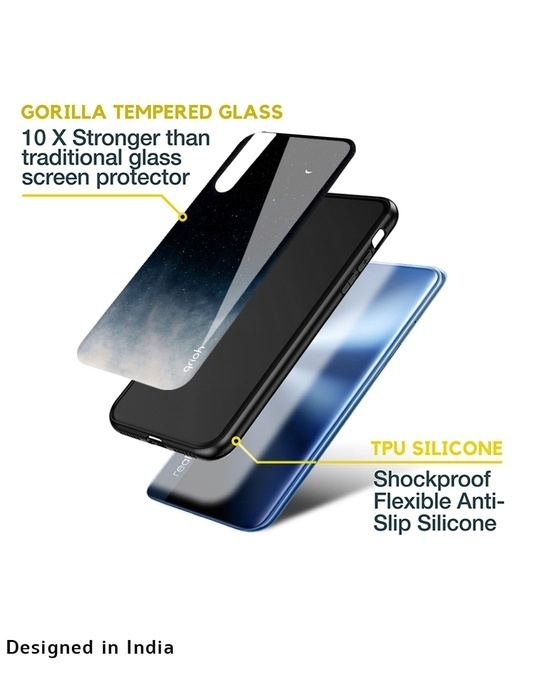 Shop Black Aura Printed Premium Glass Cover for Realme C21Y (Shockproof, Light Weight)-Design