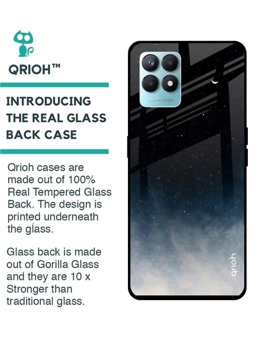 Shop Black Aura Printed Premium Glass Cover for Realme Narzo 50 (Shockproof, Light Weight)-Back