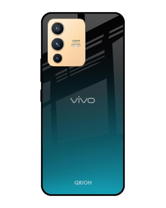 Shop Ultramarine Printed Premium Glass Cover for Vivo V23 5G (Shock Proof, Lightweight)-Front
