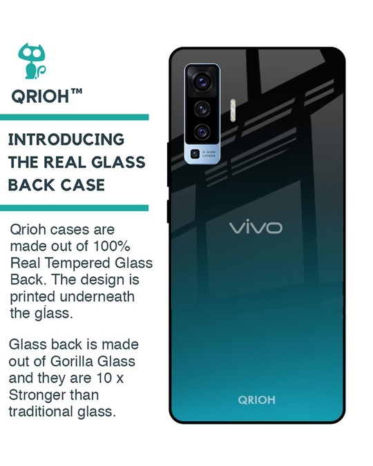 Shop Ultramarine Printed Premium Glass Cover for Vivo X50 (Shock Proof, Lightweight)-Back