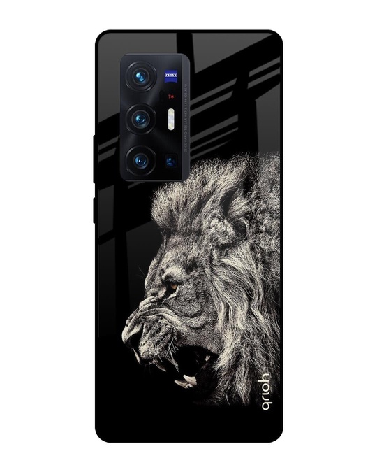Shop Brave Lion Printed Premium Glass Cover for Vivo X70 Pro Plus (Shock Proof, Lightweight)-Front