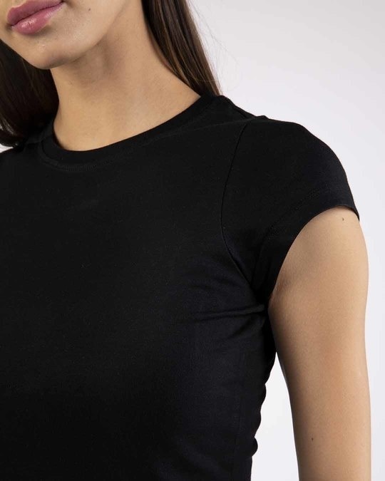 cap sleeve black t shirt