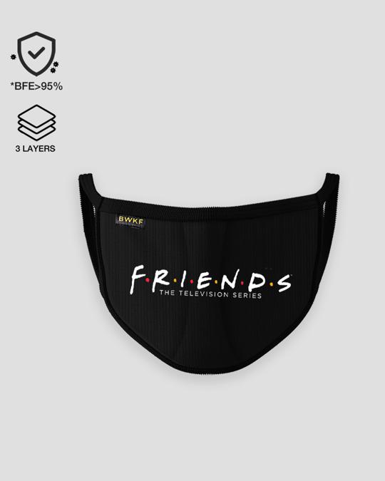 Shop Black FRIENDS Everyday Protective Mask-Front
