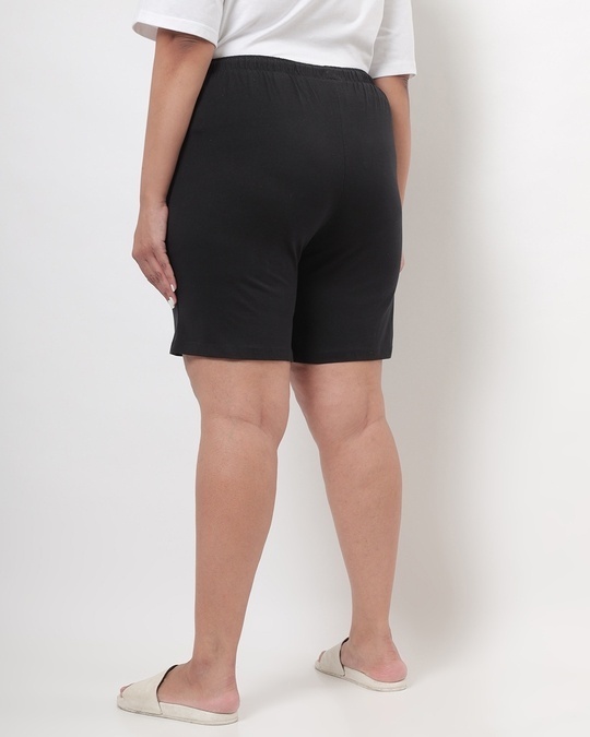 Shop Women's Black Plus Size Lounge Shorts-Design