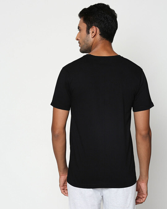 Buy Black-Neon Orange Contrast Bone Pocket T-Shirt for Men black Online ...