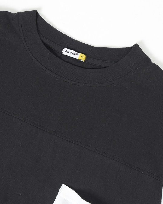 Shop Women's Black Color Block Relaxed Fit  Plus Size T-shirt