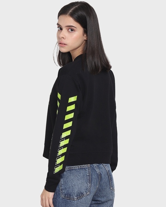 Shop Women's Black Printed Sweatshirt-Design