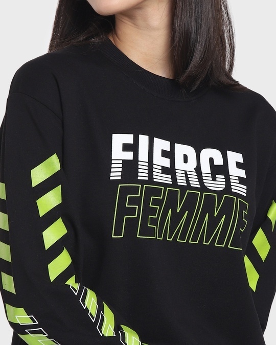 Shop Women's Black Printed Sweatshirt