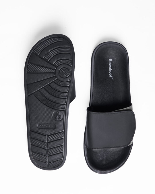 schuh black sliders