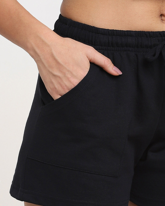 Shop Black Solid Regular Fit Shorts