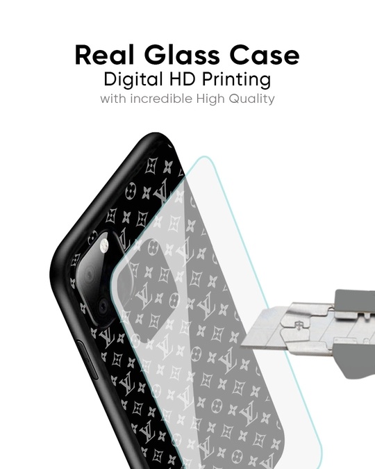 Shop Black Symbolic Pattern Printed Glass Back Case for Xiaomi Redmi Note 7 Pro-Design
