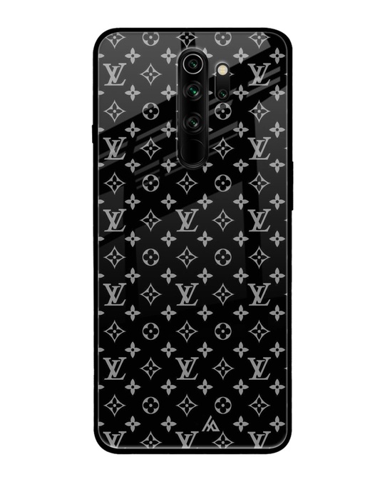 Shop Black Symbolic Pattern Printed Glass Back Case for Xiaomi Redmi Note 8 Pro-Front