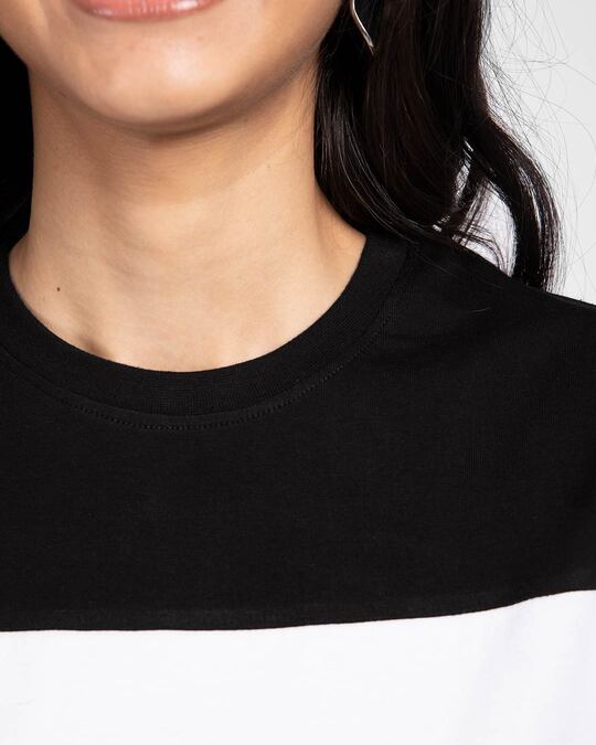Shop Black-White-Black 90's Vibe Boyfriend Panel T-Shirt