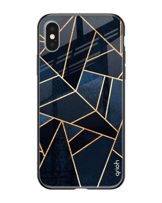Shop Abstract Tiles Printed Premium Glass Cover for iPhone XS Max (Shock Proof, Lightweight)-Front