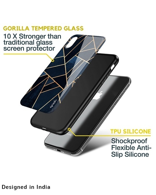 Shop Abstract Tiles Printed Premium Glass Cover for iPhone XS Max (Shock Proof, Lightweight)-Design