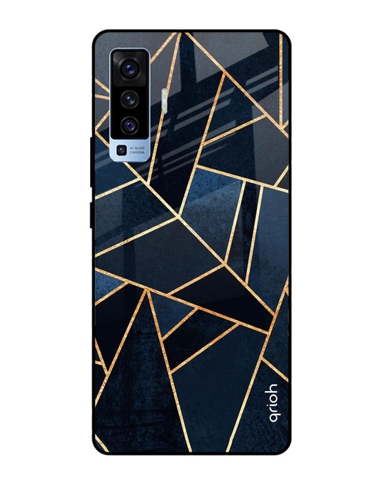 Shop Abstract Tiles Printed Premium Glass Cover for Vivo X50 (Shock Proof, Lightweight)-Front