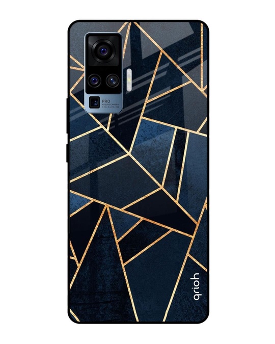 Shop Abstract Tiles Printed Premium Glass Cover for Vivo X50 Pro (Shock Proof, Lightweight)-Front