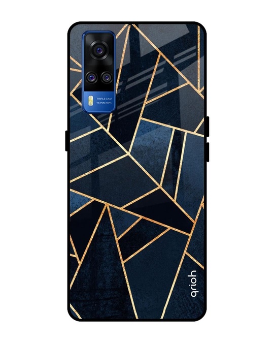 Shop Abstract Tiles Printed Premium Glass Cover for Vivo Y51 2020 (Shock Proof, Lightweight)-Front