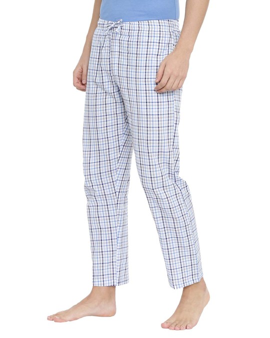 Buy Blue And White Checked Pyjamas Online in India at Bewakoof