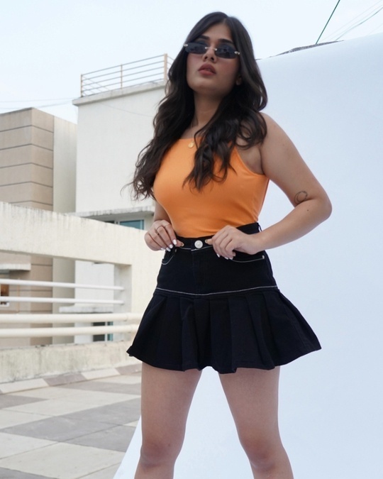 Buy Uptownie Lite Black Denim Above Knee Skirt for Women Online @ Tata CLiQ