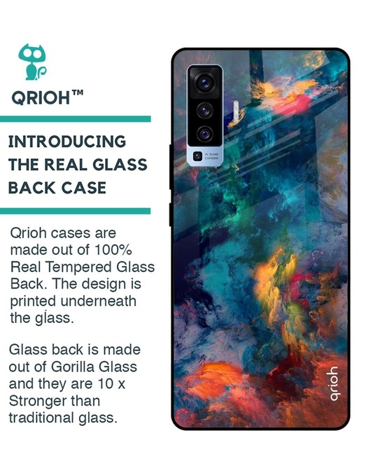Shop Cloudburst Printed Premium Glass Cover for Vivo X50 (Shock Proof, Lightweight)-Back