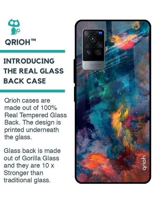 Shop Cloudburst Printed Premium Glass Cover for Vivo X60 Pro (Shock Proof, Lightweight)-Back