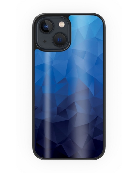 Blue Geo Ombre Premium Glass Cover for iPhone 13 mini