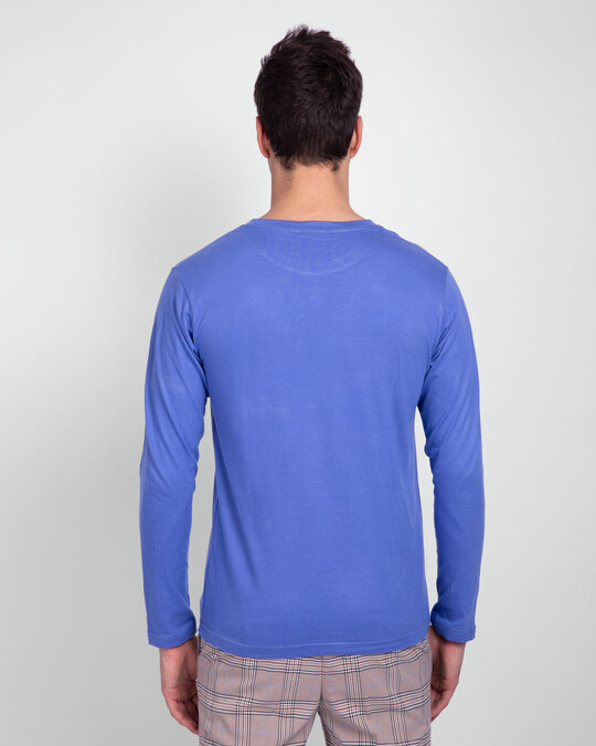 Buy Blue Haze Plain Full Sleeve T-Shirt For Men Online India @ Bewakoof.com
