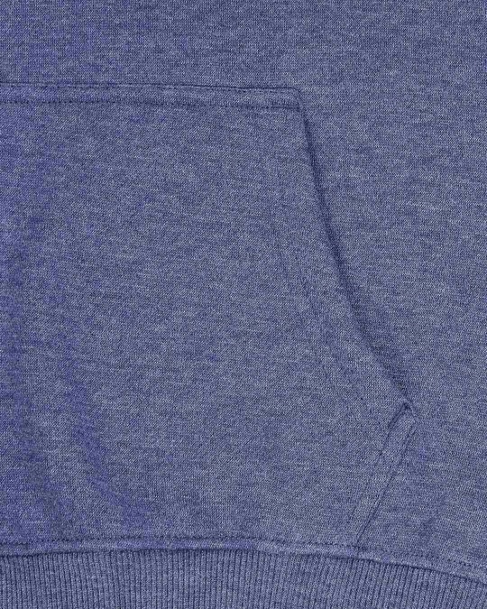 Shop Blue Melange Hoodie Sweatshirt