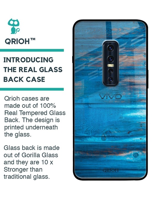 Shop Patina Finish Printed Premium Glass Cover for Vivo V17 Pro (Shock Proof, Lightweight)-Back