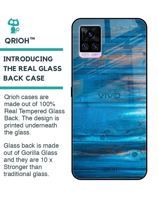 Shop Patina Finish Printed Premium Glass Cover for Vivo V20 Pro (Shock Proof, Lightweight)-Back