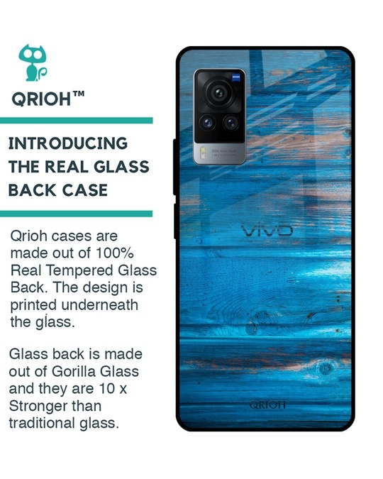 Shop Patina Finish Printed Premium Glass Cover for Vivo X60 Pro (Shock Proof, Lightweight)-Back
