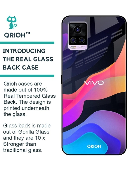 Shop Fluid Printed Premium Glass Cover for Vivo V20 Pro (Shock Proof, Lightweight)-Back
