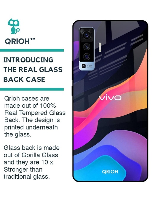 Shop Fluid Printed Premium Glass Cover for Vivo X50 (Shock Proof, Lightweight)-Back
