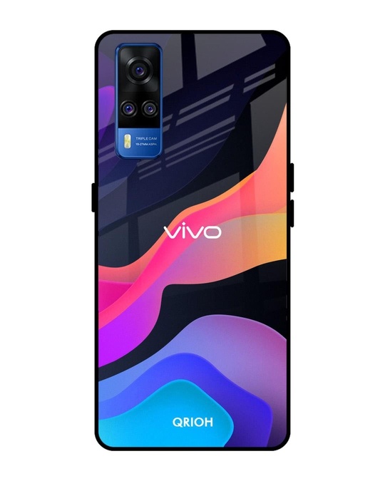 Shop Fluid Printed Premium Glass Cover for Vivo Y51 2020 (Shock Proof, Lightweight)-Front